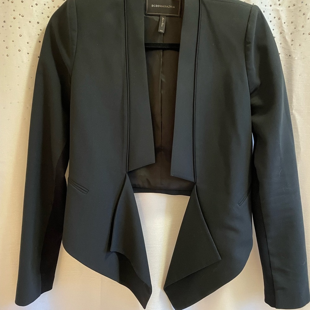 BCBG Maxazria Asymmetrical Blazer Black